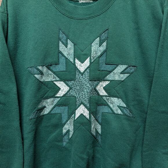 90s Quilted Snowflake Granny Sweatshirt - Picture 3 of 5